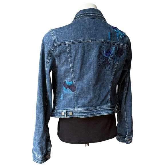 Anthropologie Pilcro Beaded Embroidered Denim Jacket, Sz M - Picture 7 of 14